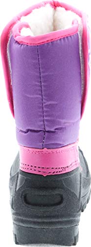 Kids Easy Slip On Waterproof Warm Winter Boots,Purple Hearts,7/84