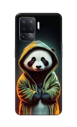 Image of Printed Hard Back Cover Case for Oppo A94 Back Cover (Cartoon Panda) -1111