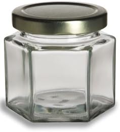 Nakpunar® 6 pcs, 4 oz Hexagon Glass Jars for Jam, Honey, Wedding Favors, Shower Favors, Baby Foods, DIY Magnetic Spice Jars