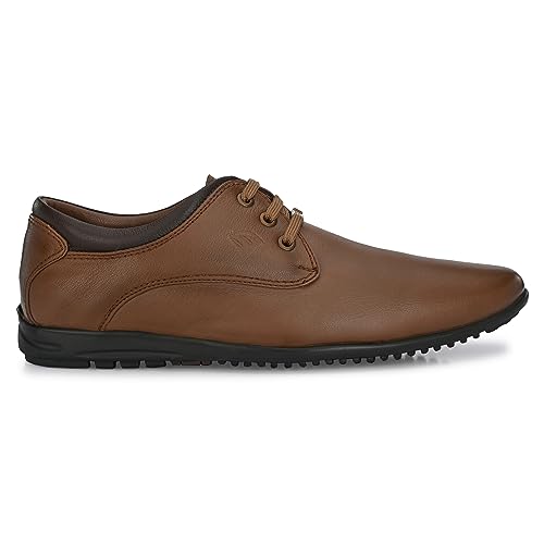 Image of egoss Lace-Up Casual Shoes for Men | Genuine Leather | Premium Comfort | Stylish Footwear for Office, Party & Wedding Occasions