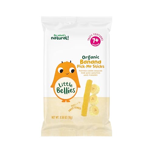 Little Bellies Organic Sweet Potato Pick-Me Sticks Baby Snack (Pack of 5 x 0.56 oz Individual Packs)