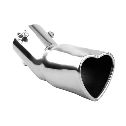 tpnidaii 車外用品 下向き式 マフラー カッター 心形 排気管 エキゾーストチップ マフラー パイプ テールパイプ径38-53mm適応 口径2.5インチ 大口径 外装 パーツ ドレスアップ カスタム ステンレス製 (シルバー)