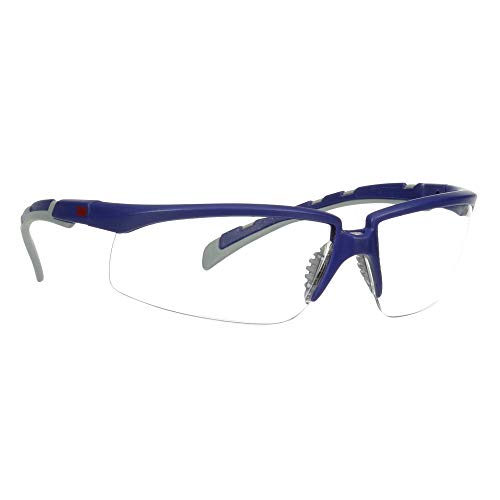 3M Safety Glasses, Solus 2000 Series, ANSI Z87, Scotchgard Anti-Fog Anti-Scratch, Clear Lens, Blue/Grey Frame, Adjustable Ratchet Temples 3M Safety Glasses, Solus 2000 Series, ANSI Z87, Scotchgard Anti-Fog Anti-Scratch, Clear Lens, Blue/Grey Frame, Adjustable Ratchet Temples