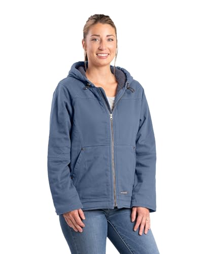 Berne Women's Sherpa-Lined Twill Hooded Jacket