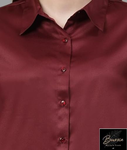 Image of Bowrain Women's Full Sleeves Satin Shirt