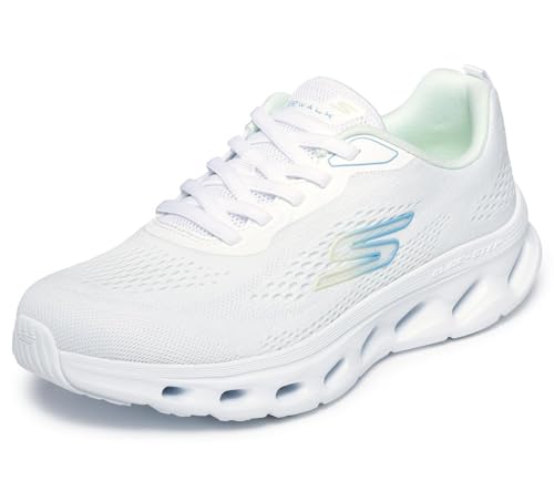 Skechers GO Walk Glide Step 2.0 KRISTEE   Tenis para Mujer, Color Blanco y Azul, Talla 5