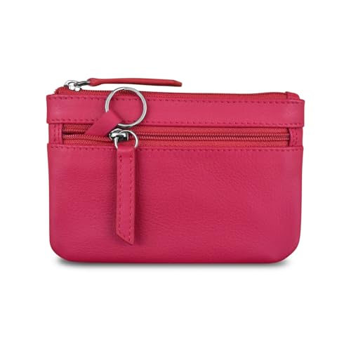 Image of ili New York Leather Mini Compact Coin Purse - Indian Pink