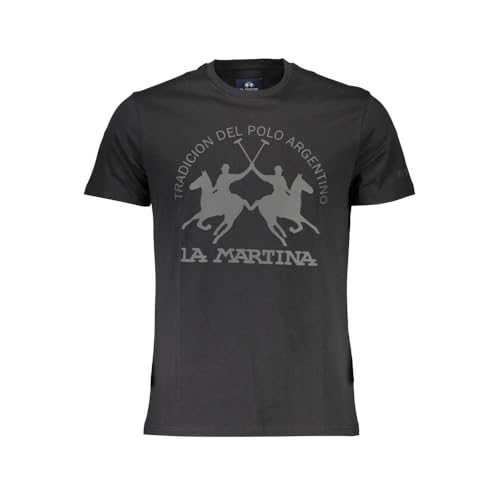 La Martina t-shirt en coton noir : la solution anti-déformation pour un look impeccable