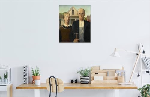 American Gothic de Grant Wood Toile roulée grand format ARTICULOZY
