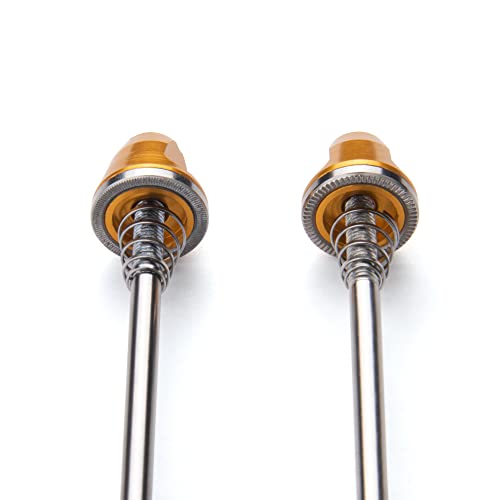 VIARON MTB Quick Release Axle Front and Rear Mountain Bike Skewer Set Aluminum Alloy Bicycle Wheel Skewers Hub QR Lever (Gold) - Thumbnail 5