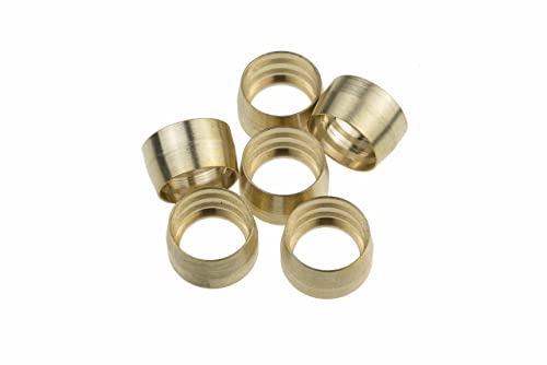 Red Horse Performance 1200-08-0 Brass Replacement Ferrules For -08 1200 Series PTFE Hose Ends -6Pcs/Pkg