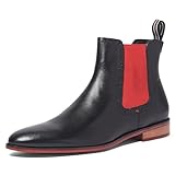 Carlos by Carlos Santana Men's Chelsea Boots, Black Calfskin Leather, 9