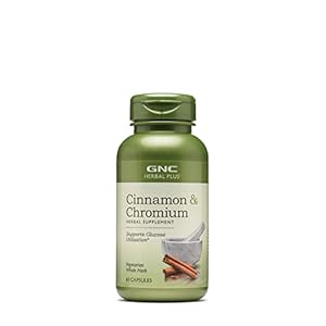 GNC Herbal Plus Cinnamon & Chromium, 60 Capsules, Supports Glucose Utilization
