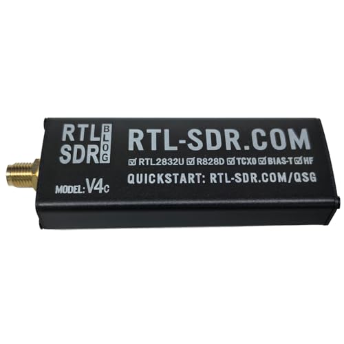RTL-SDR Blog V4 R828D RTL2832U 1PPM TCXO SMA Software Defined Radio (Dongle Only) (USB-C)
