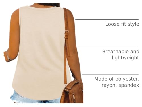 Image of Plus Size Tank Tops for Women Summer Sleeveless Tops Loose Fit Tunic Tanks