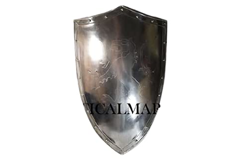Full Size and Full Functional Knights Templar Suit of Armor - Shield Only Silver