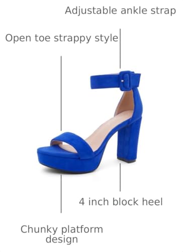 Image of Herstyle Women's Chunky Platform Heels - 4 Inch Block Heeled Sandals, Open Toe Dressy Strappy Heels with Ankle Strap for Wedding, Prom, Party & Graduation