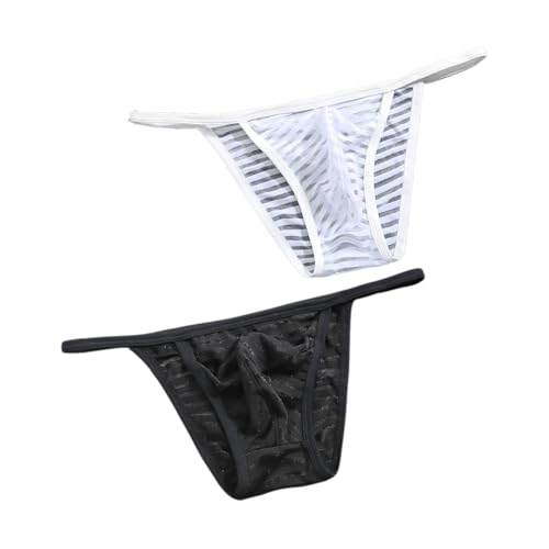Mens Sexy Mesh Thong See Through G-Strings Underwear Low Rise Bikini Briefs