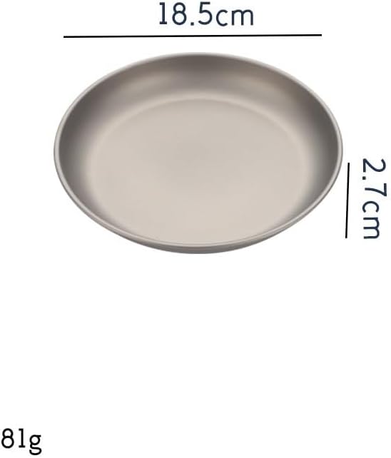 2PCS Pure Titanium Plate Outdoor Lightweight Portable Camping Picnic Tableware Household Tableware(L+BAG)