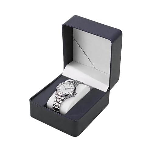 Estuche expositor de reloj de pulsera de piel sintética, organizador de relojes, para oficina, hogar, apartamento, dormitorio, viajes, vacaciones, mesita de noche, sala de estar, dormitorio
