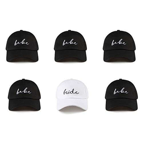 Erying Bride Baby Bachelorette Party Hats 6 Pack Bachelorette Hats for The Bride Squad Baseball Trucker Hats