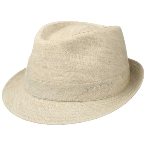 Stetson Geneva Trilby Hut Made in Italy Damen Herren Frühling Sommer beige 56 cm