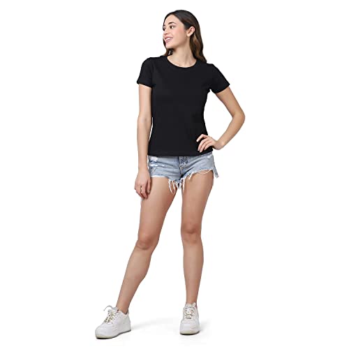 Image of Cotton Half Sleeve T-Shirt for Women, Round Neck Half Sleeves Gym Sports T-Shirt, Casual Women's Regular T-Shirt