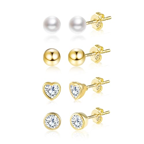 ASH'S CHOICE Orecchini a Bottone in Oro Set di Orecchini