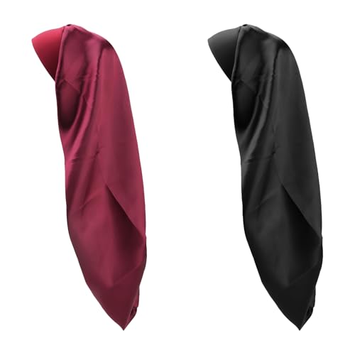 2Pcs Capó de Satén Largo, Gorro de Dormir de Noche de Satén para Pelo Largo, Suave y Cómodo Silk Bonnet para Mujeres y Chicas Pelo Rizado, Trenzas, Protección Nocturna