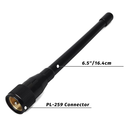 Image of TWAYRDIO Low Profile 6.5 inch Marine VHF Antenna w /16.4ft RG58 Coaxial Cable PL-259 Connector and L-Shape Mounting Bracket for Boats