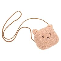 OATIPHO Süße Bären Umhängetasche Für Junge Mädchen Plüsch Handtasche Für Kleinkinder Multifunktionale Geldbörse Für Jungen Und Mädchen Niedliche Cartoon Schultertasche Für Kleine Junge