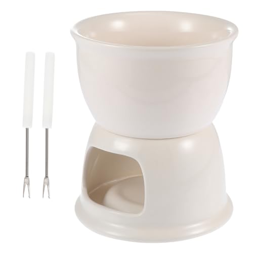 Ciieeo Adorable Retro Ceramic Melting Pot Household Fondue Ice Fondue Chocolate Melting Oven Candle Holder