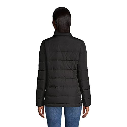 Lands' End Womens Puffer Down Jacket Black Petite X-Small #TOP1