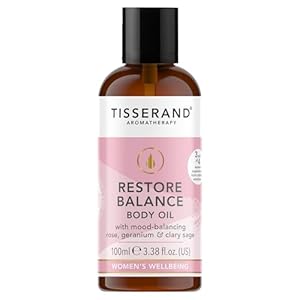 Tisserand Aromatherapy – Restore Balance Body Oil – Perimenopause, Menopause & Menstruation Support for Women – Rose, Clary Sage & Geranium – 100% Natural Essential Oils – 100ml