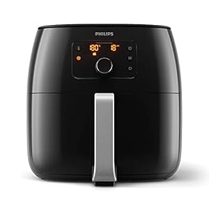 Philips Airfryer Premium XXL – 1400 g friet – 5 tot 6 personen – tot 90% minder vet – multifunctioneel – 5 bakprogramma’s – vaatwasmachinebestendig – Warmhoudmodus – Met receptenboekje – HD9650/90