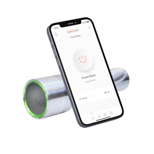 Bold - Smart Lock SX-33 - Türschloss mit App-Steuerung und Fernzugriff – Elektronisches Türschloss ohne Schlüssel – Bluetooth & WiFi über Bold Connect – SKG zertifiziert – Silber