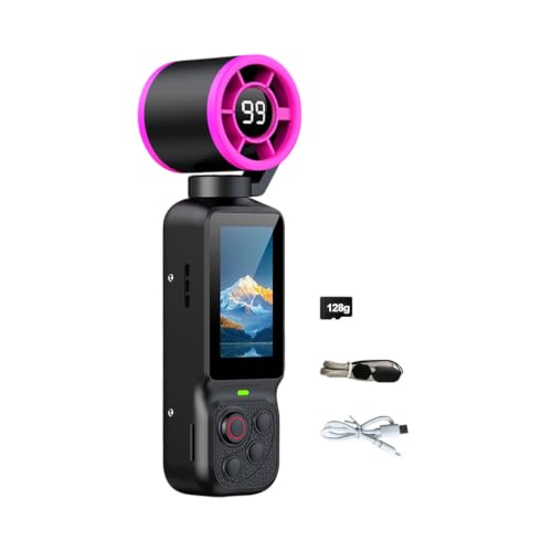 Cámara de video portátil con ventilador integrado para clips en movimiento 4