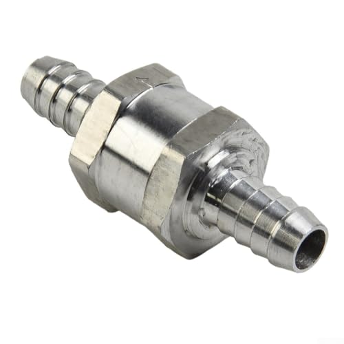 Válvula de retención de aluminio antirretorno para combustible, agua, aceite y queroseno, ajuste de control de flujo en línea, adaptador de manguera de tubo de 6 mm/8 mm/10 mm/12 mm (10 mm)