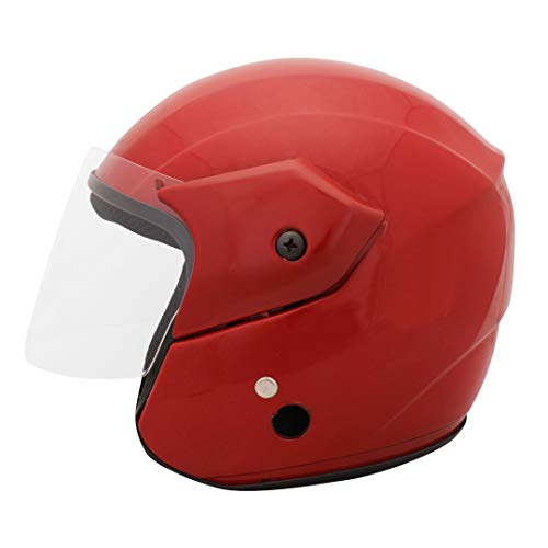 Image of Deltz Ranger Plus (ISI Certified) Open Face Helmet (Red Glossy) (Medium)
