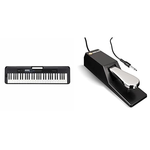 Casio CT-S300 Keyboard mit 61 anschlagdynamischen Standardtasten und Begleitautomatik & M-Audio SP-2 - Universal Sustain Pedal mit Piano Style Action, das ideale Zubehör für MIDI-Keyboards