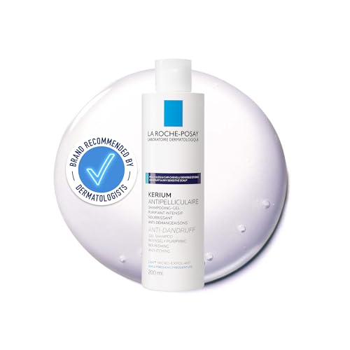 La Roche-Posay Kerium Anti-Schuppen, Gel-Shampoo bei fettiger und empfindlicher Kopfhaut, Juckreizmildernde, talgreduzierende Formel, Sofort wirksam gegen Schuppen, Mit Zink und Thermalwasser, 200 ml