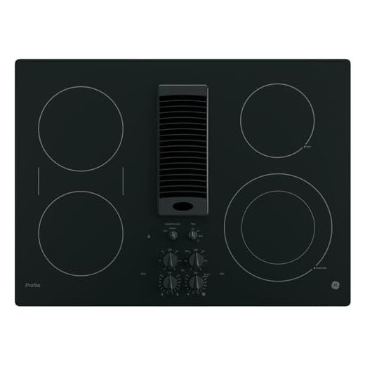GE Profile PP9830DRBB 30 inch Built-In Downdraft Electric Cooktop - Black