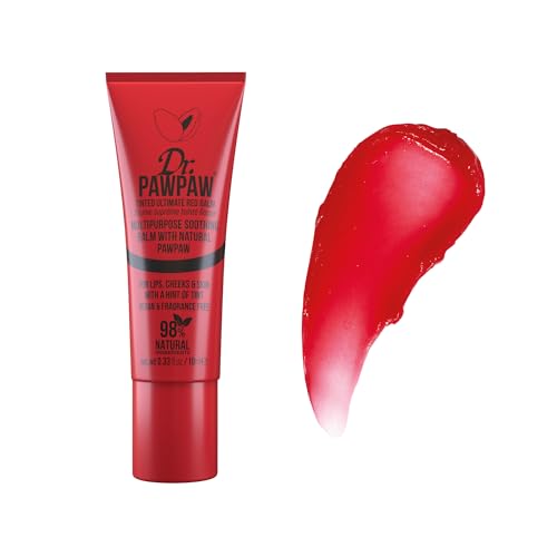 Dr. PawPaw Multipurpose Tinted - Lip Moisturizer with Buildable Color - Natural Tinted Lip Balm - Safe for Sensitive Skin - Ultimate Red - 0.33 oz
