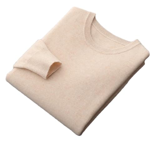 Men's Pullover Sweater Round Neck Thickened Soft Warm Casual Solid Color Knitted Pullovers