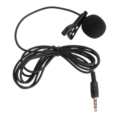 Toddmomy Mini Metal Clip Lavalier Condenser Mic for Mobile Phone Camera and Laptop Wired Black for Video Meetings and Song Recording
