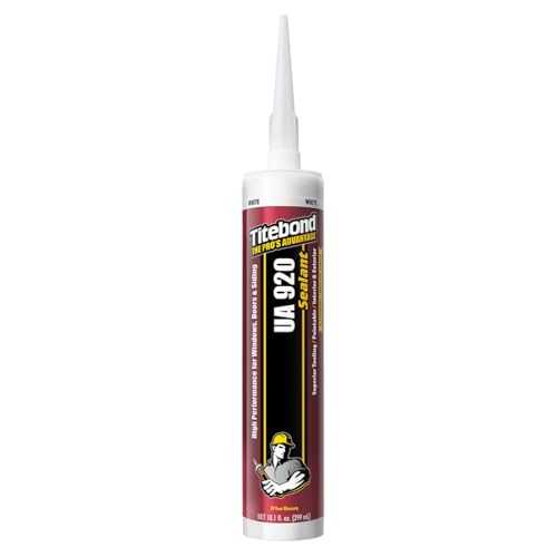 Image of Titebond UA 920 Sealant, White - Urethane Acrylic Elastomeric Caulk, Crackproof & Flexible, UV Resistant, Paintable in 1 Hour, Interior & Exterior Use - 10.1 Oz, 87001