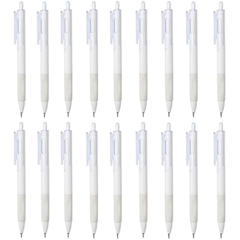 YIKANGHENG 18 Pcs Fine Point Pressing Pens, 0.5mm Black Ink White Gel Pens for Office, Study, Gift and Home Supplies (18) Cover