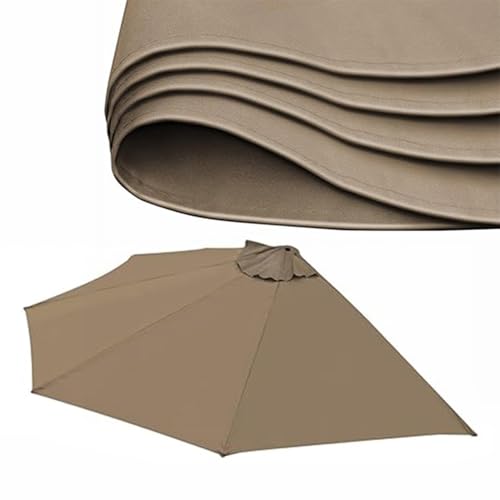 Ersatzdach für 2,7 m halbrunden Terrassenschirm, 300 cm, Outdoor-Sonnenschutz für Balkon, Garten, Wohnung, Sandfarben, 300 cm