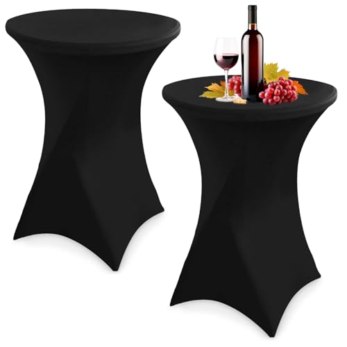 Zhufas 2er-Set Stretch Stehtisch Husse für Bistrotisch Ø 80-85 cm Elegante, Spannbare Tischdecke für Stehtisch, Stretch-Husse Weiß Hussen für Stehtische und Bistrotische(80×110cm,Schwarz) Zhufas 2er-Set Stretch Stehtisch Husse für Bistrotisch Ø 80-85 cm Elegante, Spannbare Tischdecke für Stehtisch, Stretch-Husse Weiß Hussen für Stehtische und Bistrotische(80×110cm,Schwarz)