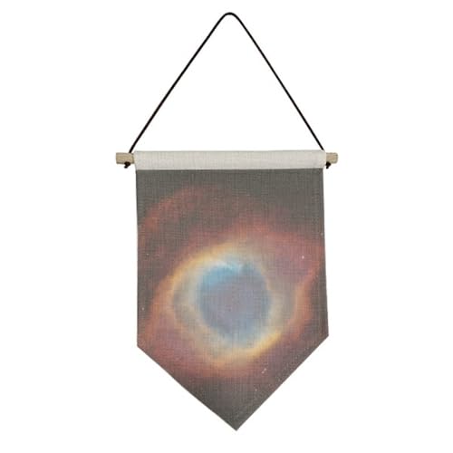 Drapeau en toile planètes et nébuleuses rouge et bleu pour décoration